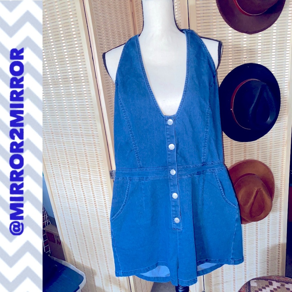 EUC Denim Romper size L